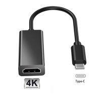 iLike HD7 USB-C Spraudnis uz HDMI 4K ligzda Audio un Video Kabeļa adapteris 10cm - Konvertētājs Melns (OEM) (ILK-HD7)