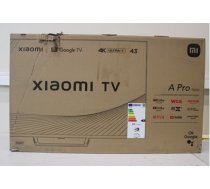 Xiaomi | A Pro | 43" (108 cm) | Smart TV | Google TV | 4K UHD | Black | DAMAGED PACKAGING (ELA5047EUSO)