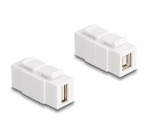 Delock Keystone Module USB 2.0 Type-A female to USB 2.0 Type-B female can be installed on both sides white (87951)