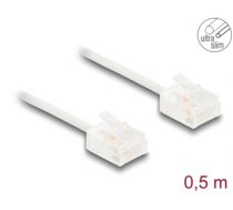 Delock RJ45 Network Cable Cat.6 UTP Ultra Slim 0.5 m white with short plugs (80773)