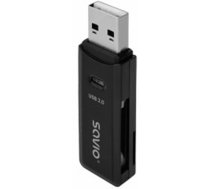 Karšu lasītājs Savio USB 2.0 SD Black AK-63