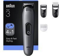 Braun 4-in-1 Grooming Kit | All-in-One Series 3 AIO3500 | Cordless | Number of length steps 14 | Black AIO3500