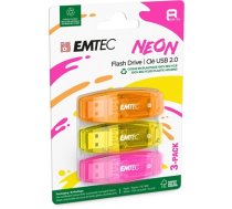 Pendrive Emtec USB2.0 C410 8GB Neon 3 pcs T-MLX60567