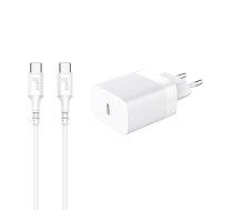 GEAR Charger 220V 1xUSB-C White PD/PPS 30W +1m Cable USB-C to USB-C (665138)