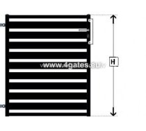 Gājēju vārti LUX HORIZONTAL WOODEN - Augstums: 1000 mm - Krāsas: RAL 8017 Brūns - Puses: Labā