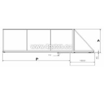 Bīdāmie vārti - vārtu KOMPLEKTS/gruntēti + krāsoti - Platums: 4000 mm - Augstums: 1400 mm - Atvēršana (skats no ārpuses): Labā puse - Krāsas: RAL 9006 Sudraba