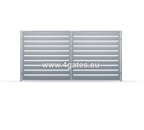 Veramie vārti  LUX HORIZONTAL STEEL PROFILE - Platums: 3000 mm - Augstums: 1400 mm - Krāsa: RAL 7016  Tumši pelēks