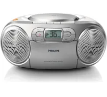 PHILIPS AZ127/12 CD magnetola ar kaseti, sudraba