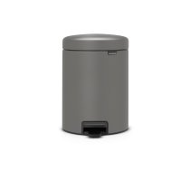 BRABANTIA atkritumu tvertne ar pedāli NewIcon, 5L, Mineral Concrete Grey 126284