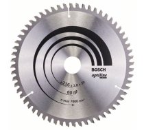 Griešanas disks kokam Bosch OPTILINE WOOD; 216x2,8x30,0 mm; Z60; -5°