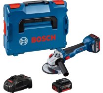 Leņķa slīpmašīna Bosch GWS 18V-10; 18 V; 2x5,0 Ah akum.