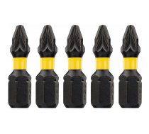 Triecienskrūvgrieža uzgalis DeWalt FLEXTORQ; PZ2; 25 mm; 5 gab.