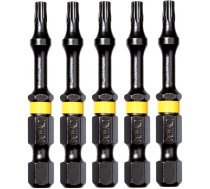 Triecienskrūvgrieža uzgalis DeWalt FLEXTORQ; T15; 57 mm; 5 gab.