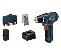 Urbjmašīna-skrūvgriezis Bosch GSR 12V-15; 12 V; 2x2,0 Ah akum.