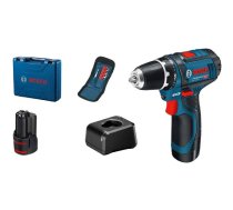 Akumulatora skrūvgriezis Bosch GSR 12V-15 Professional; 12 V; 2x2,0 Ah akum.