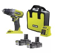 Rokas triecienurbjmašīna Ryobi R18PD2-220SL; 18 V; 2x2,0 Ah akum.