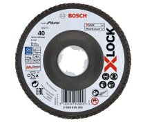 Lāpstveida slīpēšanas disks Bosch X-LOCK; 125 mm; K 40