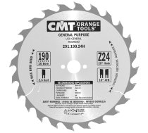 Griešanas disks kokam CMT 291; 190x2.6x20; Z24; 20°