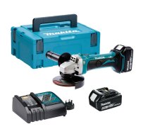 Leņķa slīpmašīna Makita DGA452RTJ; 18 V; 2x5,0 Ah akum.