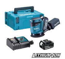 Ekscentra slīpmašīna Makita DBO180RTJ; 18 V; 2x5,0 Ah akumulatora