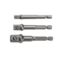 Adapteru komplekts Hogert HT1S445; 1/4''; 3/8''; 1/2''; 3 gab.