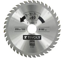 Griešanas disks kokam Tivoly XT50514004183; 190 mm; Z40; 15°