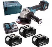 Leņķa slīpmašīna Makita DGA513RT3J; 18 V; 3x5,0 Ah akum.