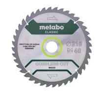 Griešanas disks kokam Metabo HW/CT CORDLESS CUT WOOD - CLASSIC; 216x30x40 mm; 5°