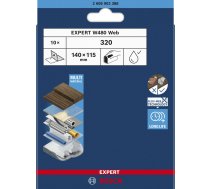 Smilšpapīrs Bosch EXPERT; W480 Web; 115x140 mm; P320; 10 gab.