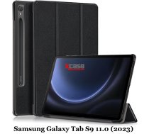 X-Line Samsung Galaxy Tab S9 11.0 (2023) SM-X710 / SM-X716B Ultra Slim Apvalks (Case Vāciņš Soma Maks Maciņš Cover) Melns