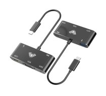 Aula OT-9573S 5in1 Hub adapteris USB-C uz Hdmi 4K 30Hz / VGA monitor / USB 3.0 / Audio 3.5mm / PD uzlāde | OT-9573S  | 6948391219035