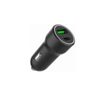 Auto lādētājs Gembird USB Type-C + USB Type-A Black | TA-UC-A2PDQC20-CAR-01  | 8716309129664