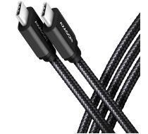 Axagon Data and charging USB 3.2 Gen 1 cable length 1 m. PD 60W, 3A. Black braided. | BUCM3-CM10AB  | 8595247905949