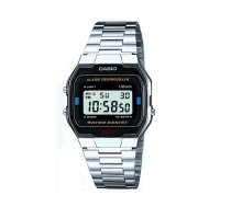 CASIO Vintage Collection Digital Watch Unisex A163WA-1QES Black/Silver | T-MLX56206  | 4971850437314