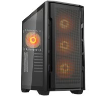 COUGAR | Uniface RGB Black | PC Case | Mid Tower / Mesh Front Panel / 4 x 120mm ARGB Fans / TG Left Panel / Black | CGR-5C78B-RGB  | 4710483776878