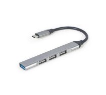 USB Centrmezgls Gembird USB Type-C 4-port Silver | UHB-CM-U3P1U2P3-02  | 8716309124706