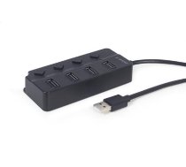 USB Centrmezgls Gembird USB 2.0 4-port Hub with Switches Black | UHB-U2P4P-01  | 8716309124683