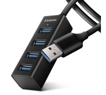 AXAGON HUE-M1AL 4x USB 3.2 Gen 1 MINI hub, metal, 1.2m USB-A cable | HUE-M1AL