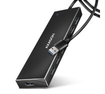 Seven-port USB 3.2 Gen 1 hub with charging support. Connector for external power supply. USB-A cable 1 m. | HUE-F7A | 8595247907035