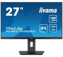 iiyama ProLite XUB2793QSU-B6 LED display 68.6 cm (27") 2560 x 1440 pixels Quad HD Black | XUB2793QSU-B6  | 4948570123087 | MONIIYMON0200