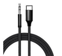 iLike AX2 Izturīgais Pīts USB-C (Type-C) uz 3.5mm Stereo Audio AUX kabelis 1m Melns (OEM) | ILK-AX2B  | 4752192087814