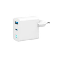 Lādētājs Gembird 3-port 30W GaN USB Fast Charger LCD White | TA-UC-PDQC65L-W-01