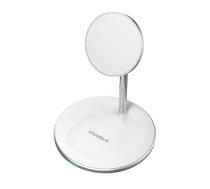 Magnetic Wireless Charger with Stand CHOETECH, 2in1, 15W, white | T581  | 6971824979602