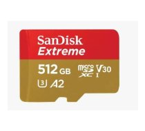 Atmiņas karte SanDisk Extreme microSDXC 512GB + Adapter | SDSQXAV-512G-GN6MA  | 619659189648