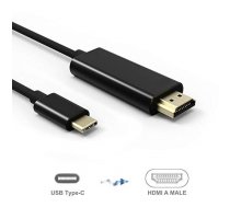 RoGer Kabelis USB-C uz HDMI 4K@30Hz / 1.8m | RO-USBC2HDMI1.8M-BK  | 4752168115923 | RO-USBC2HDMI1.8M-BK