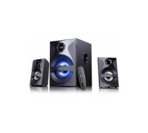 F&D F380X 2.1 Multimedia Speakers, 54W RMS (13Wx2+28W), 2x3'' Satellites + 5.25'' Subwoofer, BT 5.0/NFC/AUX/USB/FM/SD card reader/Multi-color LED/LED Display/Remote Control/Wooden/Black | F380X  | 6924053404674