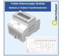 Trīsfāžu elektrības skaitītājs darbam ar Ārējiem Transformatoriem - 4 moduļi, 3x230/400 V, 6A | 3F-ESH-TRA  | 3100000697488