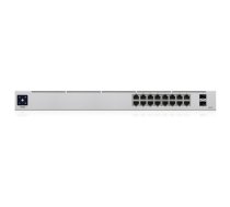 Ubiquiti USW-16-PoE 16-port Layer 2 PoE switch, 8 x GbE PoE+, 8 x GbE ports, 2 x 1G SFP ports, 42W total PoE Power, fanless, silent cooling, ESD/EMP protection, 1.3" touchscreen LCM display, Rackmount (Kit included) | USW-16-POE-EU  | 817882028547