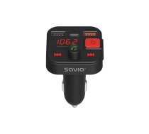 SAVIO FM transmitter, Bluetooth 5.3, QC 3.0 charger, LED display, Bass Boost, TR-15, black