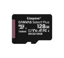 Card memory with adapter Kingston Canvas Select Plus SDCS2/128GB (128GB; Class 10, Class U1, V10; + adapter)